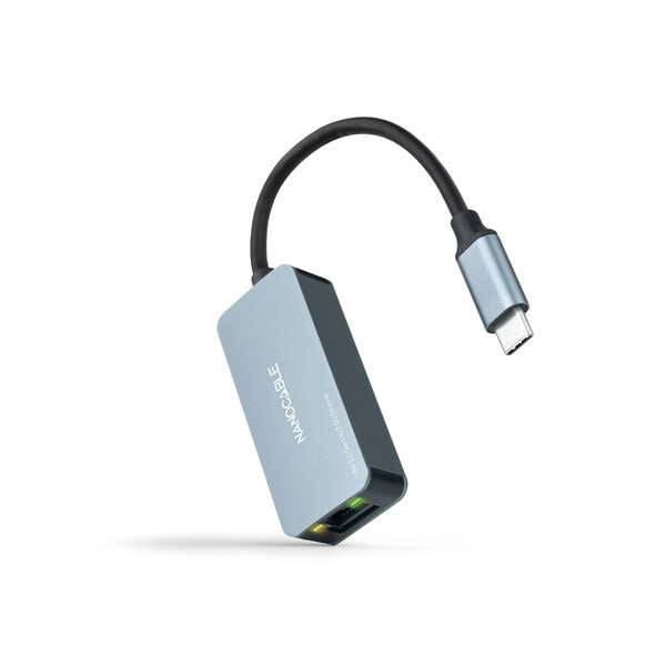 Nanocable Convertitore USB-C 3.2 GEN1 Ethernet 2.5G 15cm - Colore Grigio