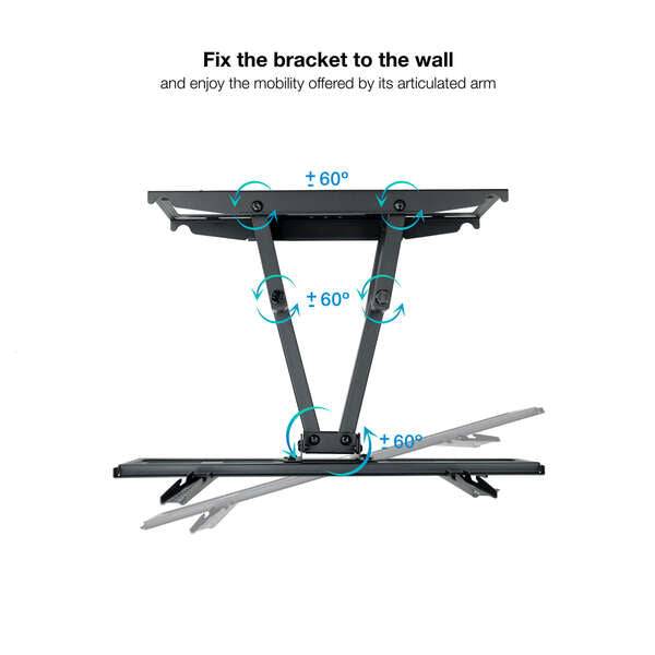 Tooq Supporto Parete Schermi 32-70" Girevole/Inclinabile - Colore Nero
