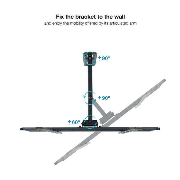 Tooq Supporto Parete Schermi 37-70" Girevole/Inclinabile - Colore Nero