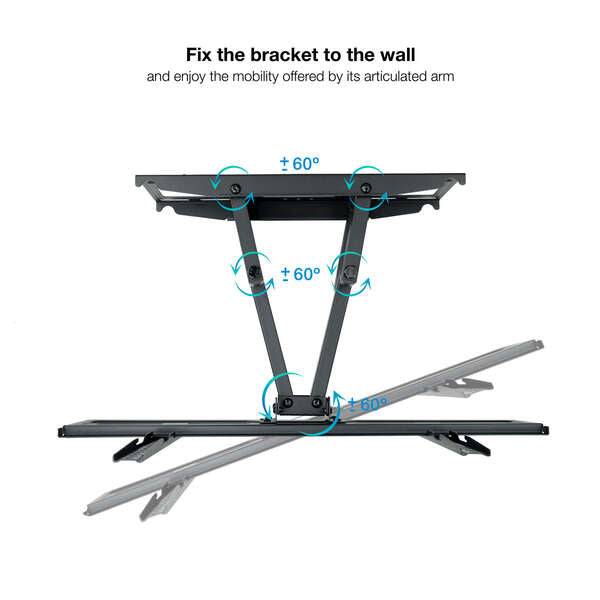 Tooq Supporto Parete Schermi 37-80" Girevole/Inclinabile - Colore Nero