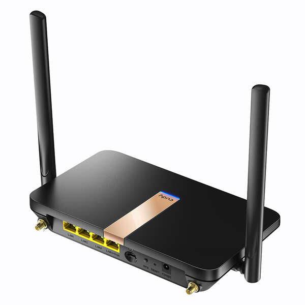 Cudy LT500D Router WiFi AC1200 4G LTE Doppia Banda - 1x Porta Wan 10/100Mbps e 3x Porte Lan 10/100Mbps - 2x Antenne WiFi e 2x Antenne LTE