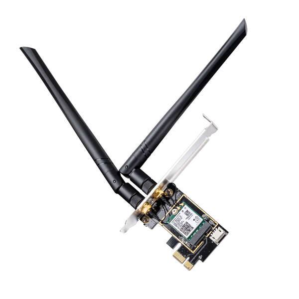 Cudy WE3000 Adattatore di Rete PCI-e AX5400 WiFi 6 Tri-Banda - Bluetooth 5.2 - 2 Antenne Esterne