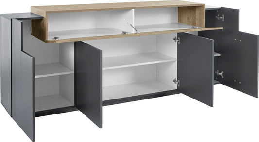 Credenza Corona 4A 200 cm Anthracite/Oak 356