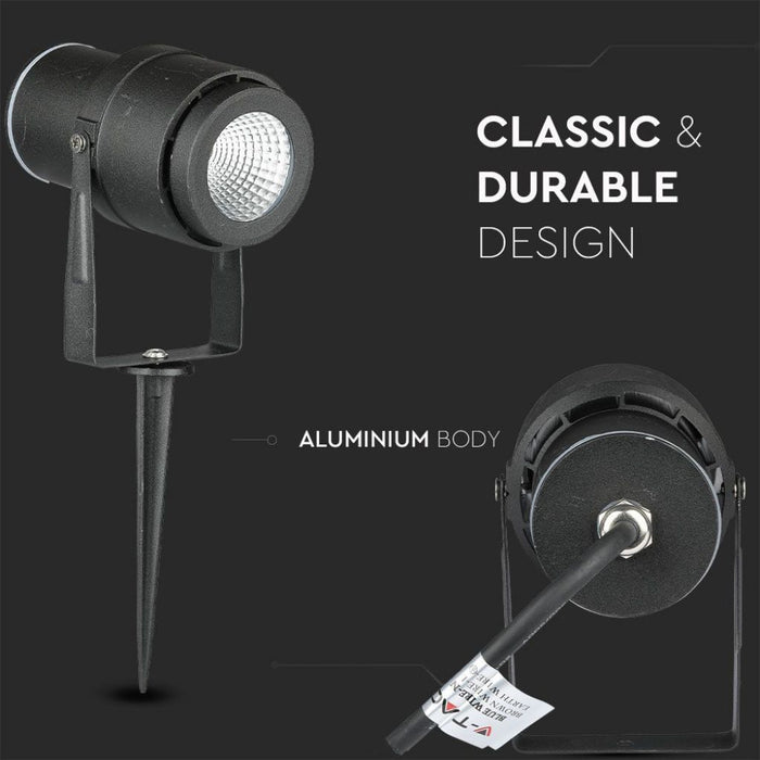 Faretto LED da Giardino 12W Nero Bianco Caldo 880lm