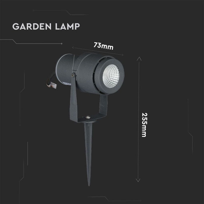 Faretto LED da Giardino con Picchetto 12W Grigio 4000K