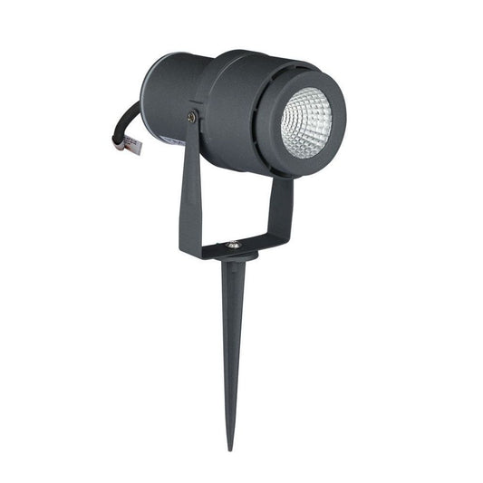 Faretto LED da giardino con corpo nero, picchetto di installazione, luce bianca calda, resistente alle intemperie, SKU: 217551