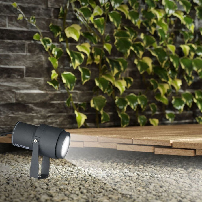 Faretto LED da Giardino con Picchetto 12W Grigio 4000K