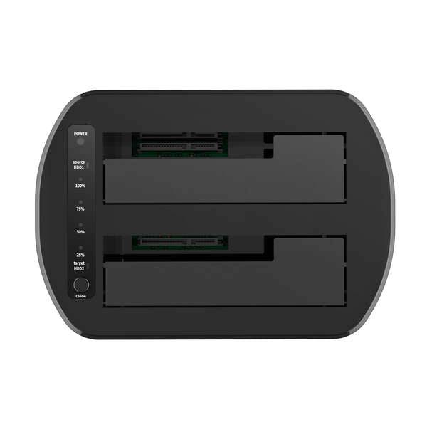 Aisens Stazione di Docking Doppio Alloggiamento ASDS-D03B SATA 2.5/3.5 a USB 3.0/3.1 Gen1 - Clone - Colore Bianco
