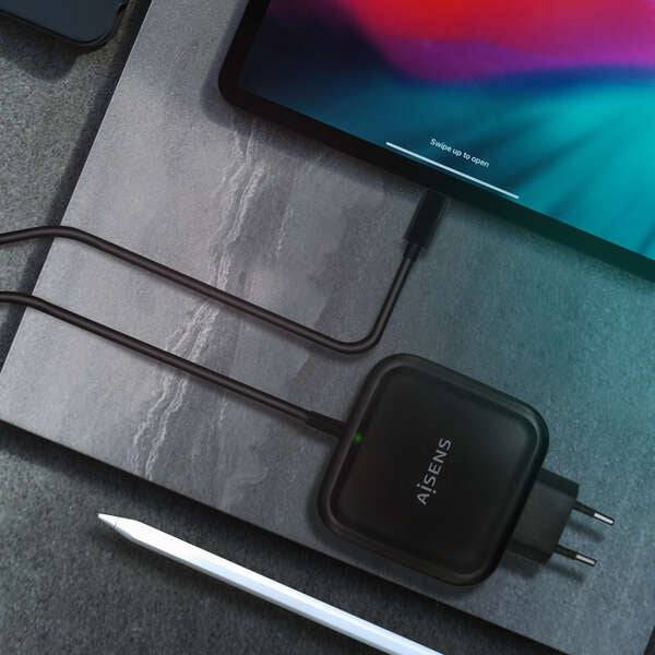Aisens Caricabatterie 65W PD3.0 QC3.0 1xUSB-C 1.2m - Colore Nero