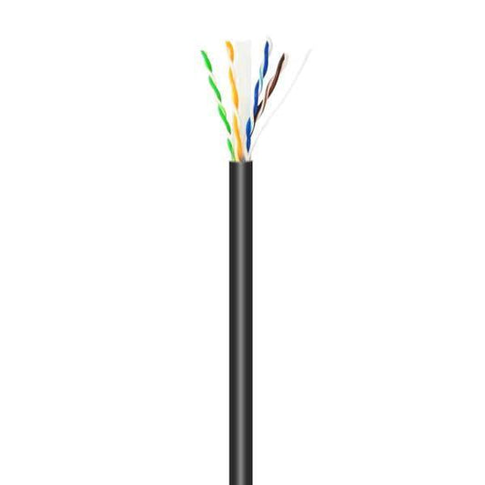 Aisens Cavo di Rete Esterno Impermeabile RJ45 Cat.6 UTP Rigido CCA AWG23 - 100m - Colore Nero