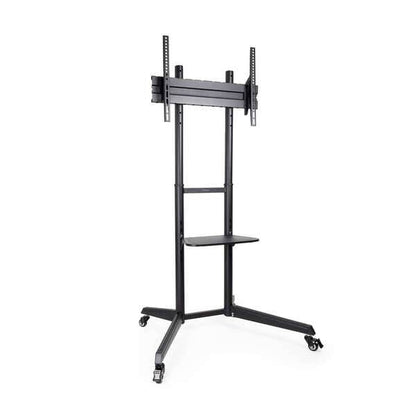 Tooq Ramses Supporto da Pavimento con Ruote per Schermi da 37" a 70" - Blocco Ruote - Ripiano - Gestione Cavi - Peso Max 50kg - VESA Max 600X400mm - Colore Nero