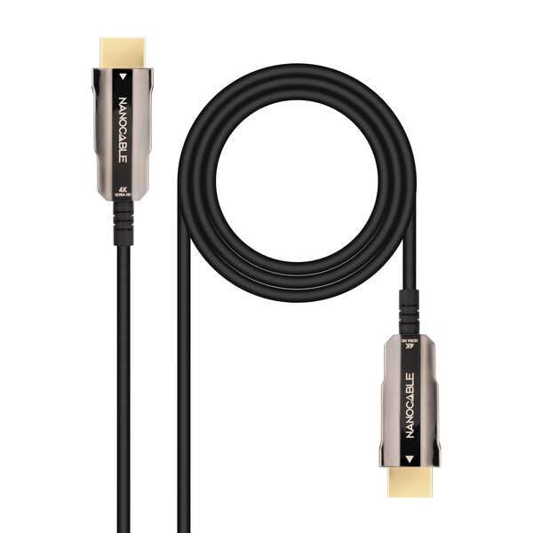 Nanocable Cavo HDMI v2.0 AOC Maschio a HDMI v2.0 Maschio 15m - 4K@60Hz 18Gbps - Colore Nero