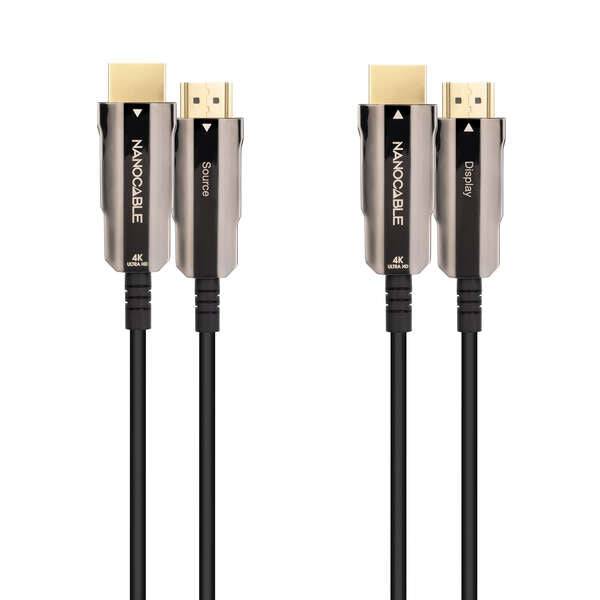 Nanocable Cavo HDMI v2.0 AOC Maschio a HDMI v2.0 Maschio 15m - 4K@60Hz 18Gbps - Colore Nero