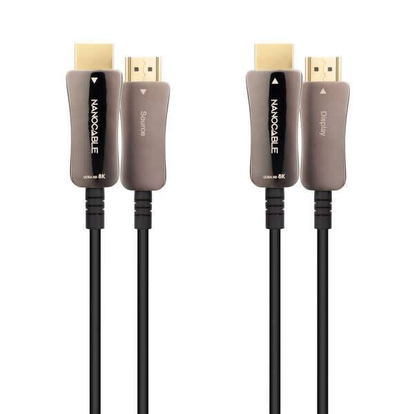 Nanocable Cavo HDMI v2.1 AOC Maschio a HDMI v2.1 Maschio 10m - 8K@60Hz 4K@120Hz 48Gbps - Colore Nero