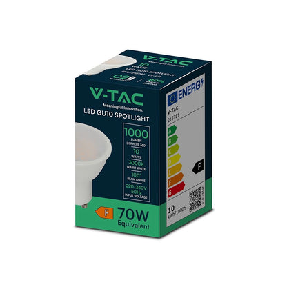 Confezione di lampadina LED GU10 10W 4000K, luce bianca neutra, alta efficienza energetica, 1000 lumen, SKU: 218791