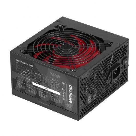 Mars Gaming MPIII750 Alimentatore 750W ATX - 85% di Efficienza - PFC Attivo - Silenzioso