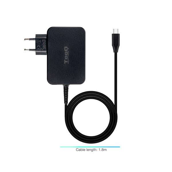 Tooq Caricabatterie Laptop GaN USB-C/PD 3.0 90W - Cavo da 1.80m - Colore Nero