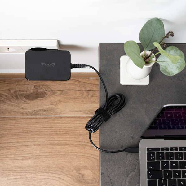 Tooq Caricabatterie Laptop GaN USB-C/PD 3.0 90W - Cavo da 1.80m - Colore Nero