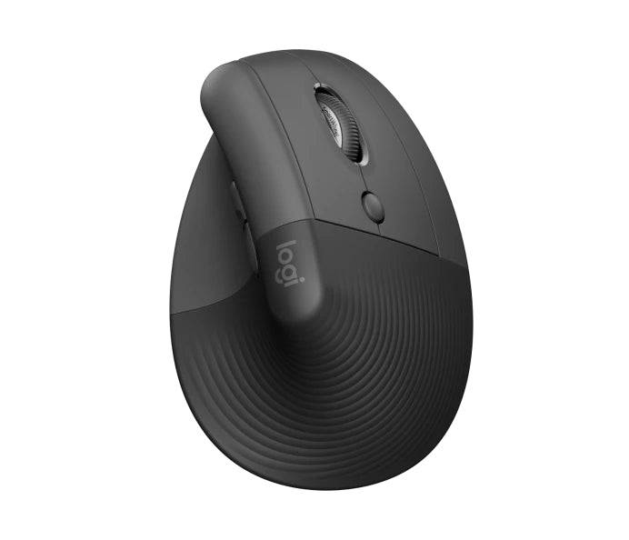 Logitech Lift Mouse Verticale Bluetooth e Wireless USB 4000dpi - 5 Pulsanti - Destrorso - Nero/Grigio