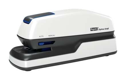 Rapid Optima GripE Pinzatrice Elettrica da Scrivania + Confezione di 1000 Punti Metallici - Fino a 20 Fogli - Utilizza Punti Metallici Optima 56 - Colore Grigio/Nero