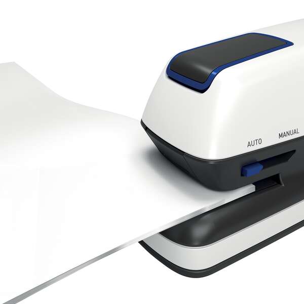 Rapid Optima GripE Pinzatrice Elettrica da Scrivania + Confezione di 1000 Punti Metallici - Fino a 20 Fogli - Utilizza Punti Metallici Optima 56 - Colore Grigio/Nero