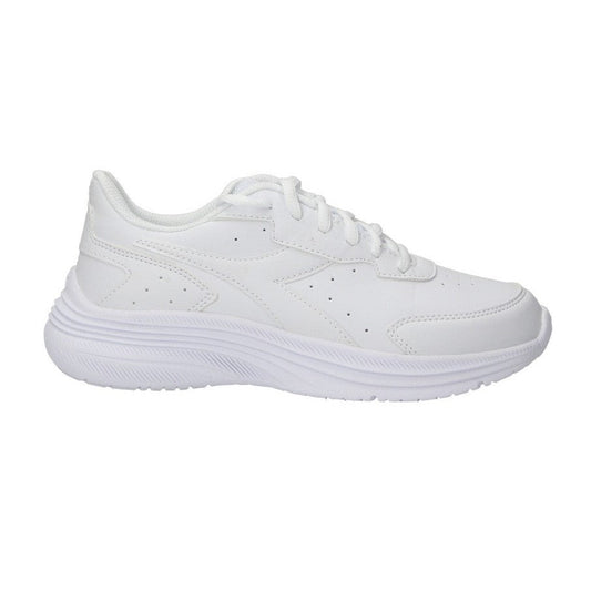 Scarpe sportive da donna in pelle sintetica bianca con suola spessa e design minimalista, ideali per allenamenti e uso quotidiano - SKU: 8053607696475