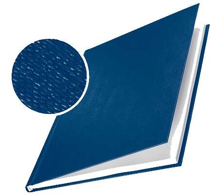 Leitz Confezione di 10 Copertine Rigide Impressbind 3,5mm - Capacità per 15-35 Fogli A4 - Rilegatura di Alta Qualità - Superficie Lino Laccato - Carta Bianca Senza Acido - Colore Blu
