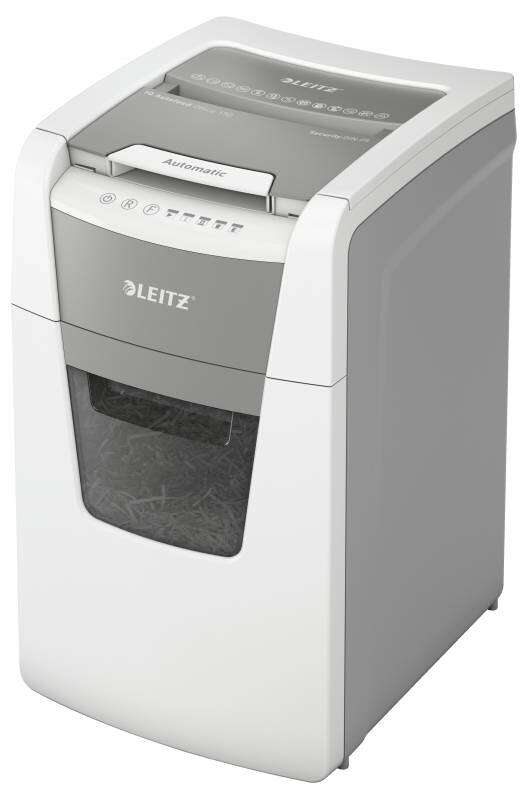 Leitz IQ 150 Autofeed P5 Distruggidocumenti Automatico Microtaglia P-5 - Alimentazione Automatica 150 Fogli, Manuale 6 Fogli - Vaschetta 44L - Colore Bianco
