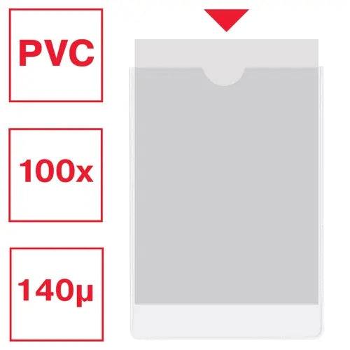 Esselte Pack di 100 Portacarnets A5 171x221mm 170Q 140 micron - PVC Trasparente Finitura Liscia