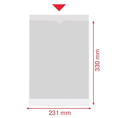 Esselte Confezione di 100 Portacertificati 231x330mm 190Q 140 micron - PVC Trasparente Finitura Liscia