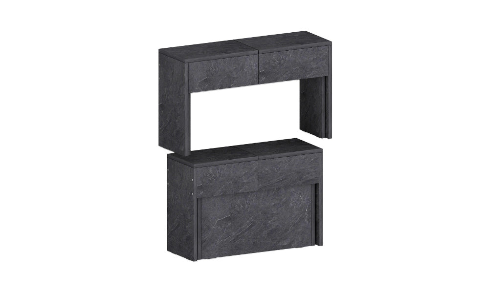 Set 2 Panche Allungabili PRATIKA - Ardesia, Salvaspazio Moderno Made in Italy