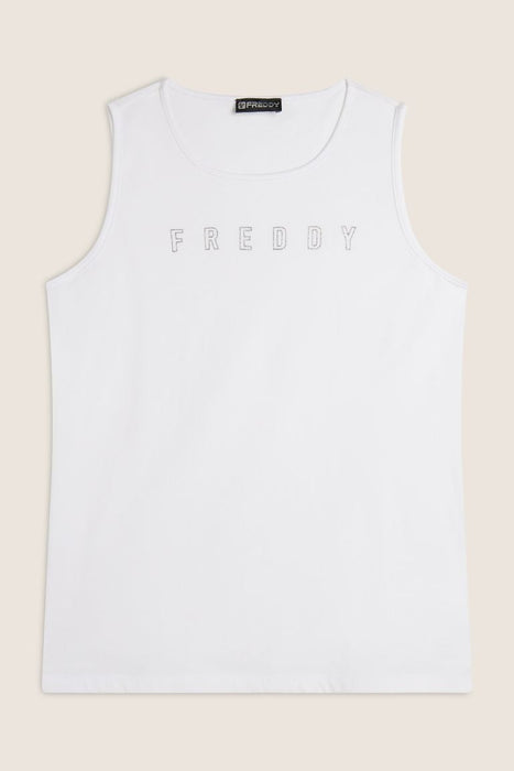 Freddy Canotta con Scollo Tondo e Logo Glitter S25WCYLK1
