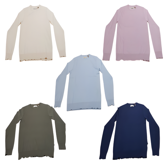 Maglione uomo cotone color avorio, maniche lunghe, scollo rotondo, vestibilità comoda, ideale per inverno, SKU: 5715574333649