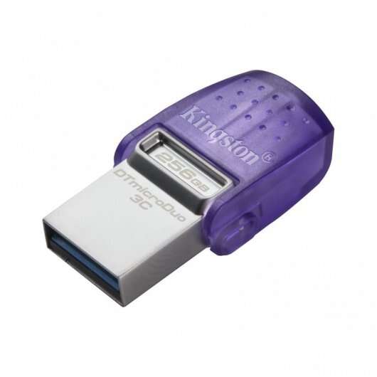 Kingston DataTraveler microDuo 3C Memoria USB-A + USB-C 256GB 3.2 Gen 1 - Velocità Lettura 200 MB/s - Tappo Protettore (Pendrive)