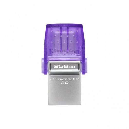 Kingston DataTraveler microDuo 3C Memoria USB-A + USB-C 256GB 3.2 Gen 1 - Velocità Lettura 200 MB/s - Tappo Protettore (Pendrive)