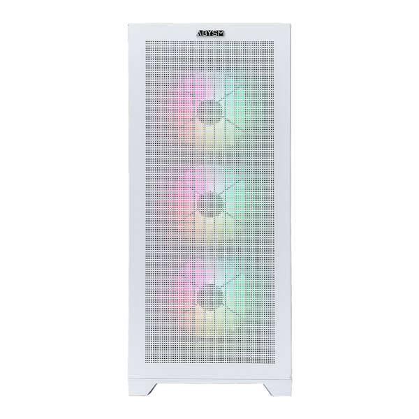 Abysm Gaming Danube Mura White BX300 ARGB Caja Torre ATX, EATX, ITX, micro ATX - Lateral Cristal Templado - 3.5" y 2.5" - USB-C 3.2, USB-A 3.2 y Audio - 4 Ventiladores ARGB Instalados - Soporta Refrigeracion Liquida