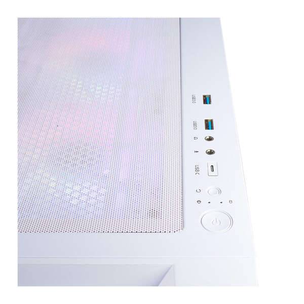 Abysm Gaming Danube Mura White BX300 ARGB Caja Torre ATX, EATX, ITX, micro ATX - Lateral Cristal Templado - 3.5" y 2.5" - USB-C 3.2, USB-A 3.2 y Audio - 4 Ventiladores ARGB Instalados - Soporta Refrigeracion Liquida