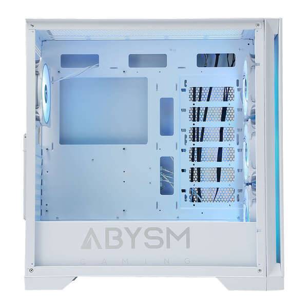 Abysm Gaming Danube Mura White BX300 ARGB Caja Torre ATX, EATX, ITX, micro ATX - Lateral Cristal Templado - 3.5" y 2.5" - USB-C 3.2, USB-A 3.2 y Audio - 4 Ventiladores ARGB Instalados - Soporta Refrigeracion Liquida