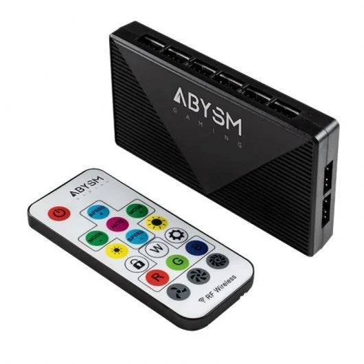Abysm Gaming Arclight Pack 5 Ventilatori 120mm con Illuminazione ARGB - Velocità Max 1500rpm - Include Controllore e Telecomando