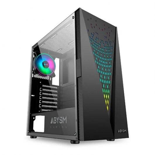 Abysm Gaming Danube Kolpa ARGB Case Torre ATX, ITX, Micro ATX - Pannello Laterale Vetro Temperato - 3.5" e 2.5" - USB-A 2.0/3.2 e Audio - 1 Ventilatore ARGB Installato - Supporta Raffreddamento Liquido