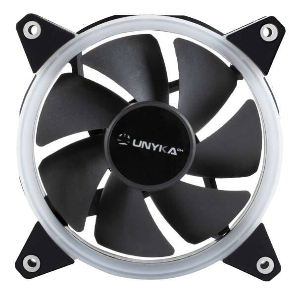 Unykach Candy 30 Pack 3 Ventilatori 120mm con Illuminazione ARGB - Velocità Max 1500rpm - Controller e Telecomando - Colore Nero