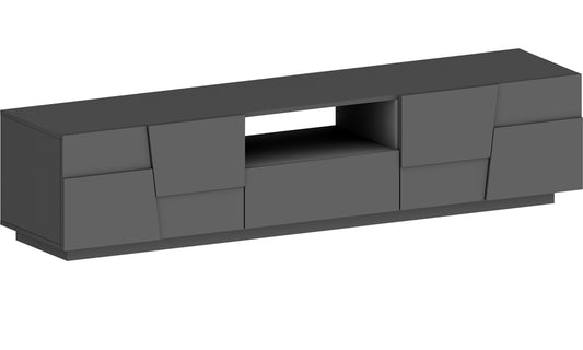 Porta TV PONGO 220 cm - Mobile Moderno con 4 Ante, Cassetto e Vano a Giorno