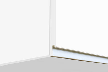Cucina Lineare SOLE 256 cm - Bianco Lucido e Rovere, Design Moderno Made in Italy