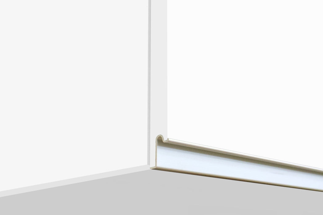 Cucina Lineare SOLE 256 cm - Bianco Lucido e Rovere, Design Moderno Made in Italy