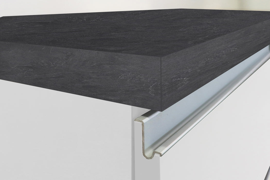 Cucina Lineare SOLE 256 cm - Bianco/Report, Top Elegante 35 mm