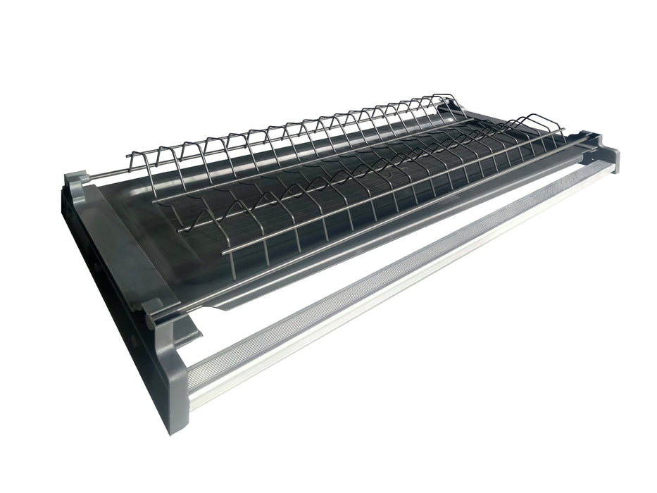 Cucina Lineare SOLE 256 cm - Antracite e Rovere Wotan, Design Moderno