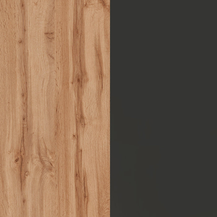 Cucina Lineare Moderna SOLE 256 cm – Antracite/Rovere, Soft Close, Made in Italy