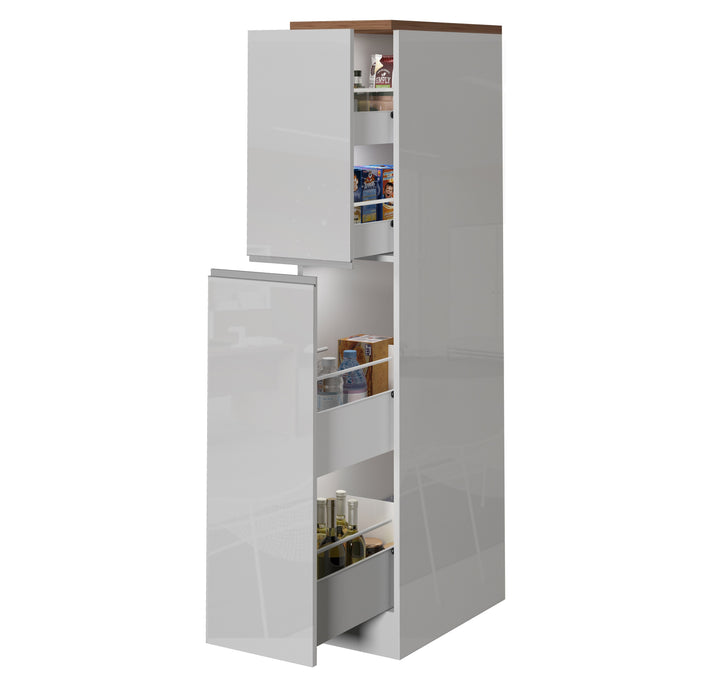 Colonna Portaspezie SOLE - Bianco/Rovere Wotan, Moderna e Elegante