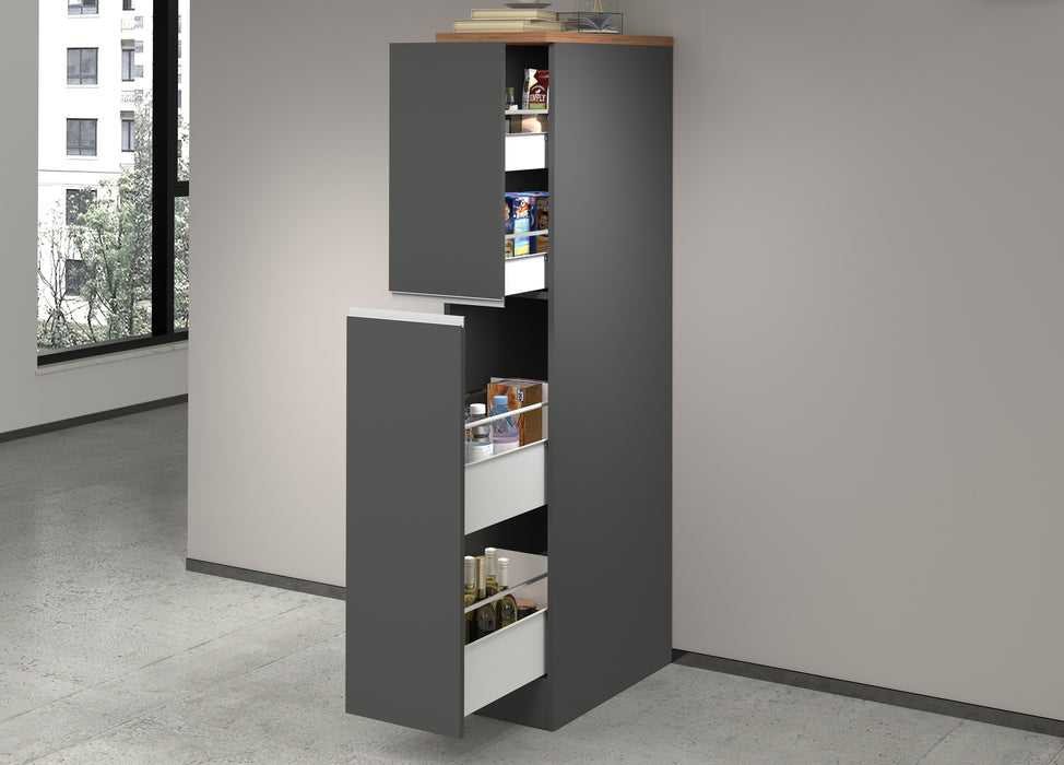 Colonna Portaspezie SOLE - Mobile Cucina con 2 Cassetti, 4 Scomparti e Soft Close