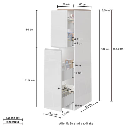 Colonna Portaspezie SOLE 30x60x165 cm | Elegante, Made in Italy